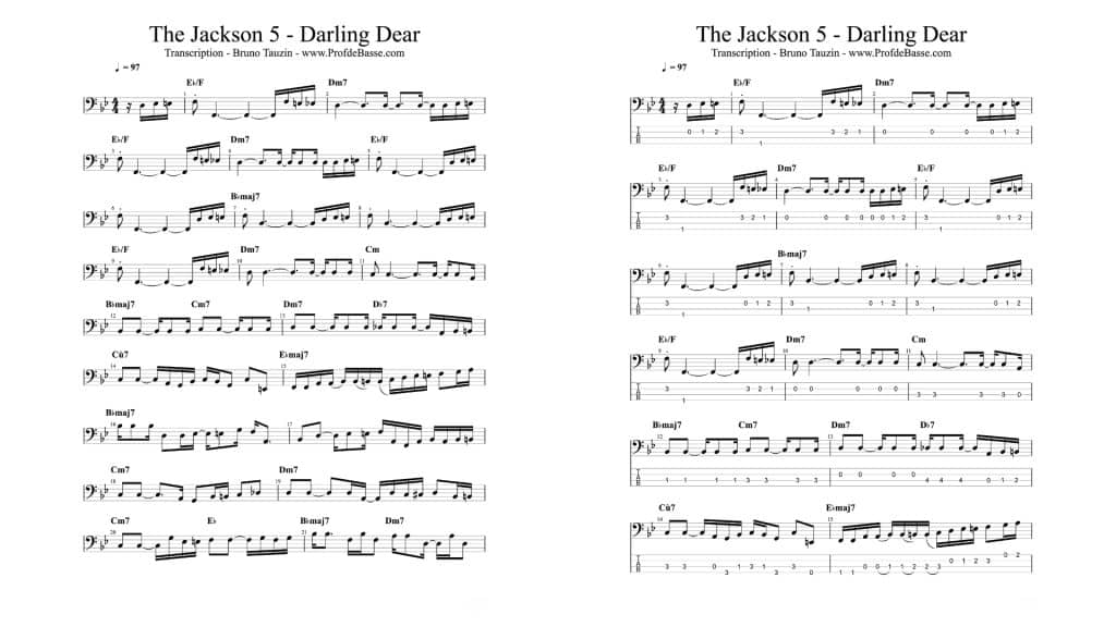 partition basse Michael jackson tablature